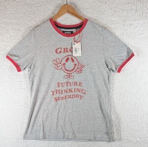 Superdry Gray and Red Graphic Shirt